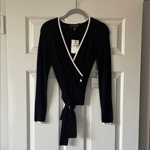 Laundry By Shelli Segal Black and White Knit Cardigan